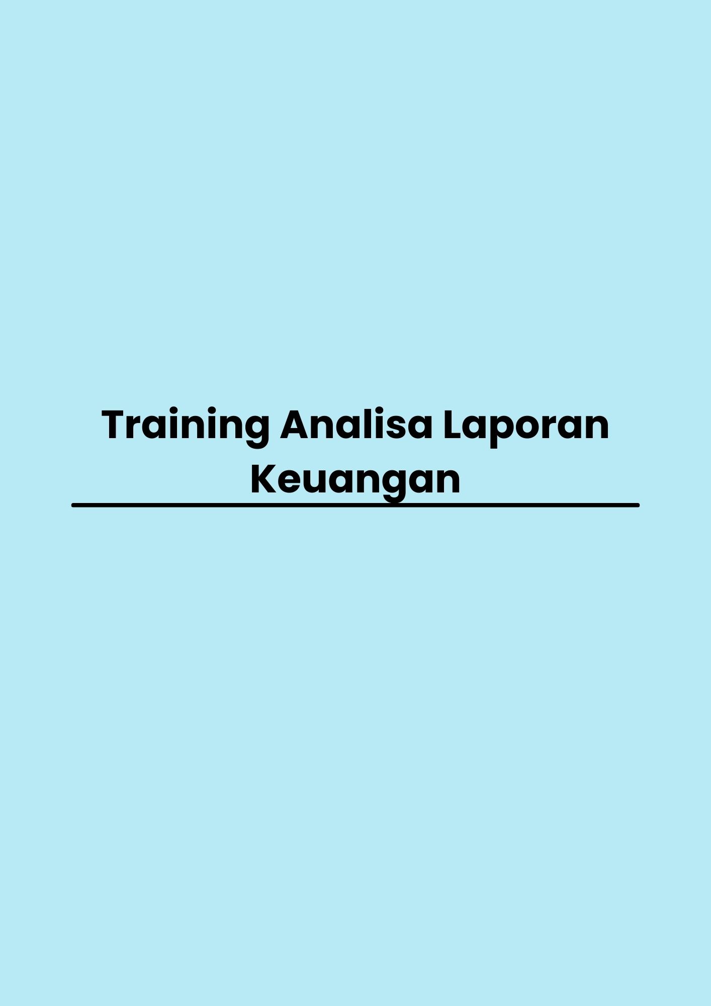 pelatihan Analisa Laporan Keuangan di jakarta