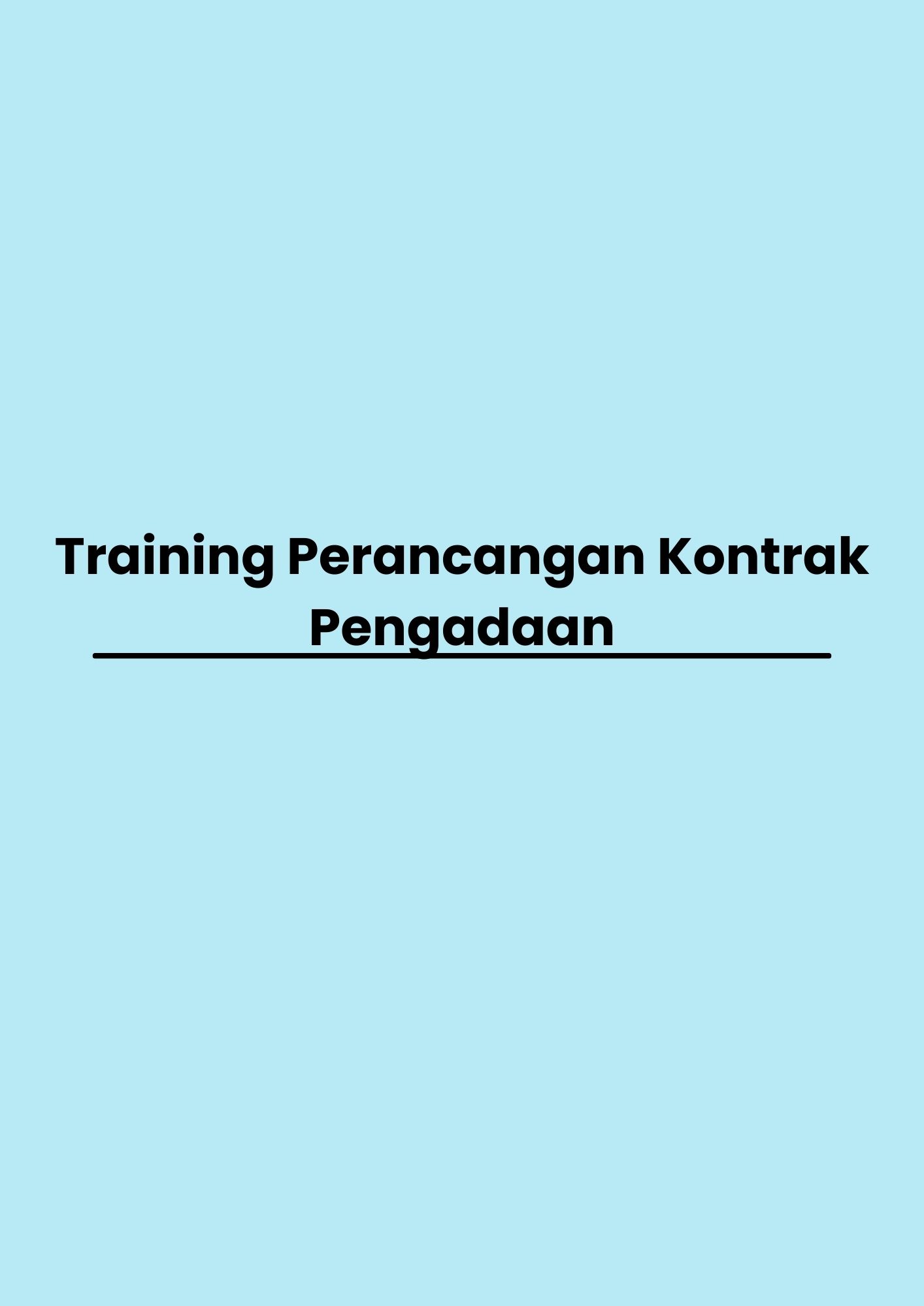 pelatihan Perancangan Kontrak Pengadaan di jakarta