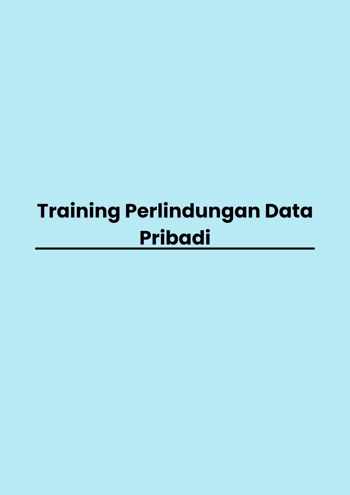 Training Perlindungan Data Pribadi