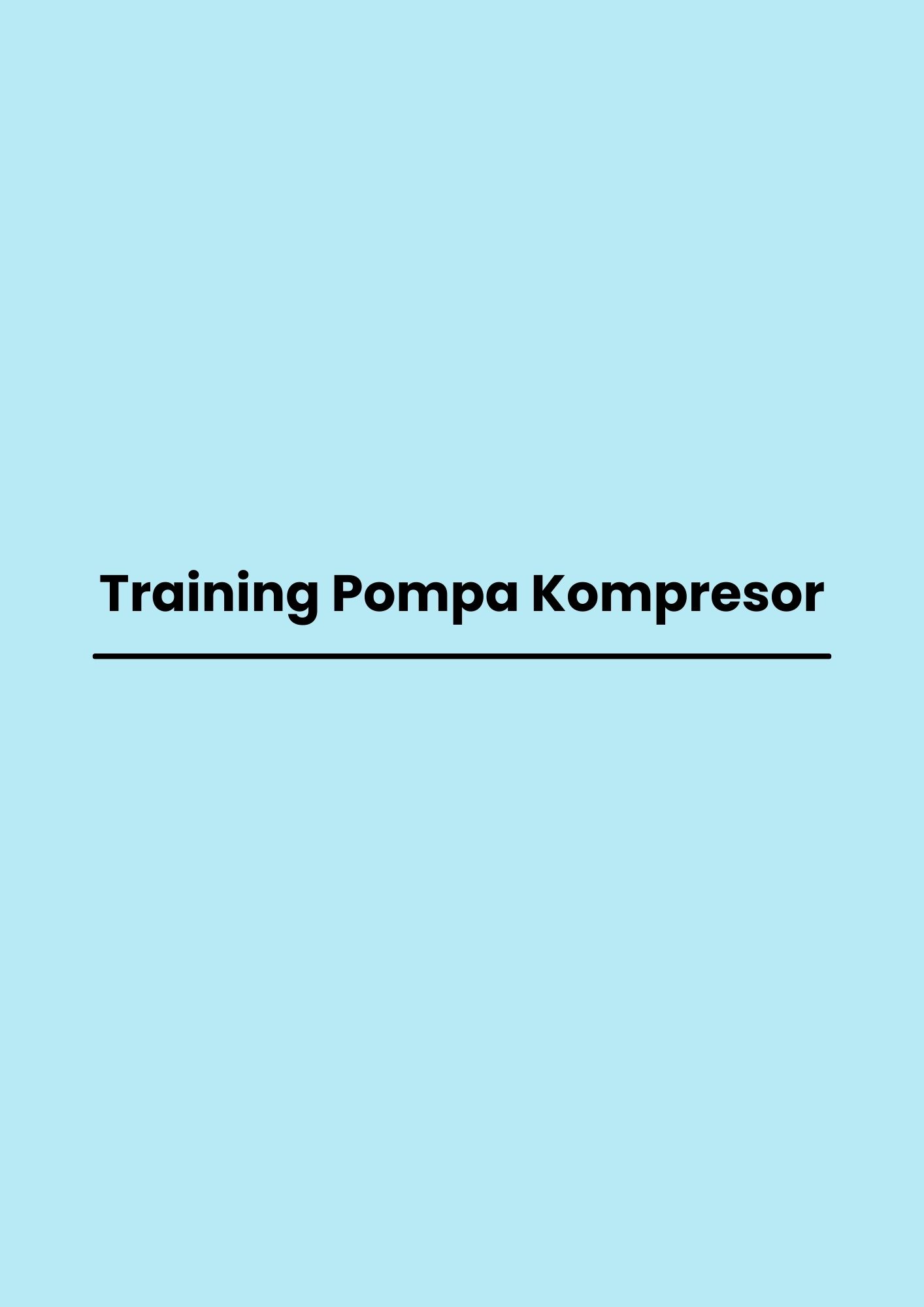 pelatihan Pompa Kompresor di jakarta