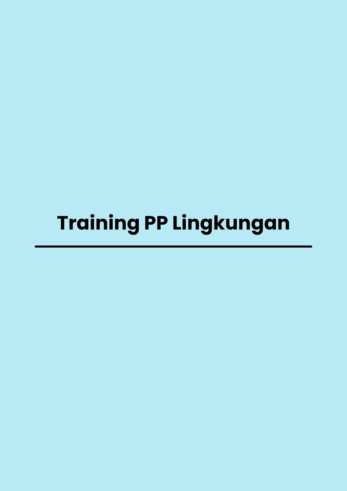 pelatihan PP Lingkungan di jakarta