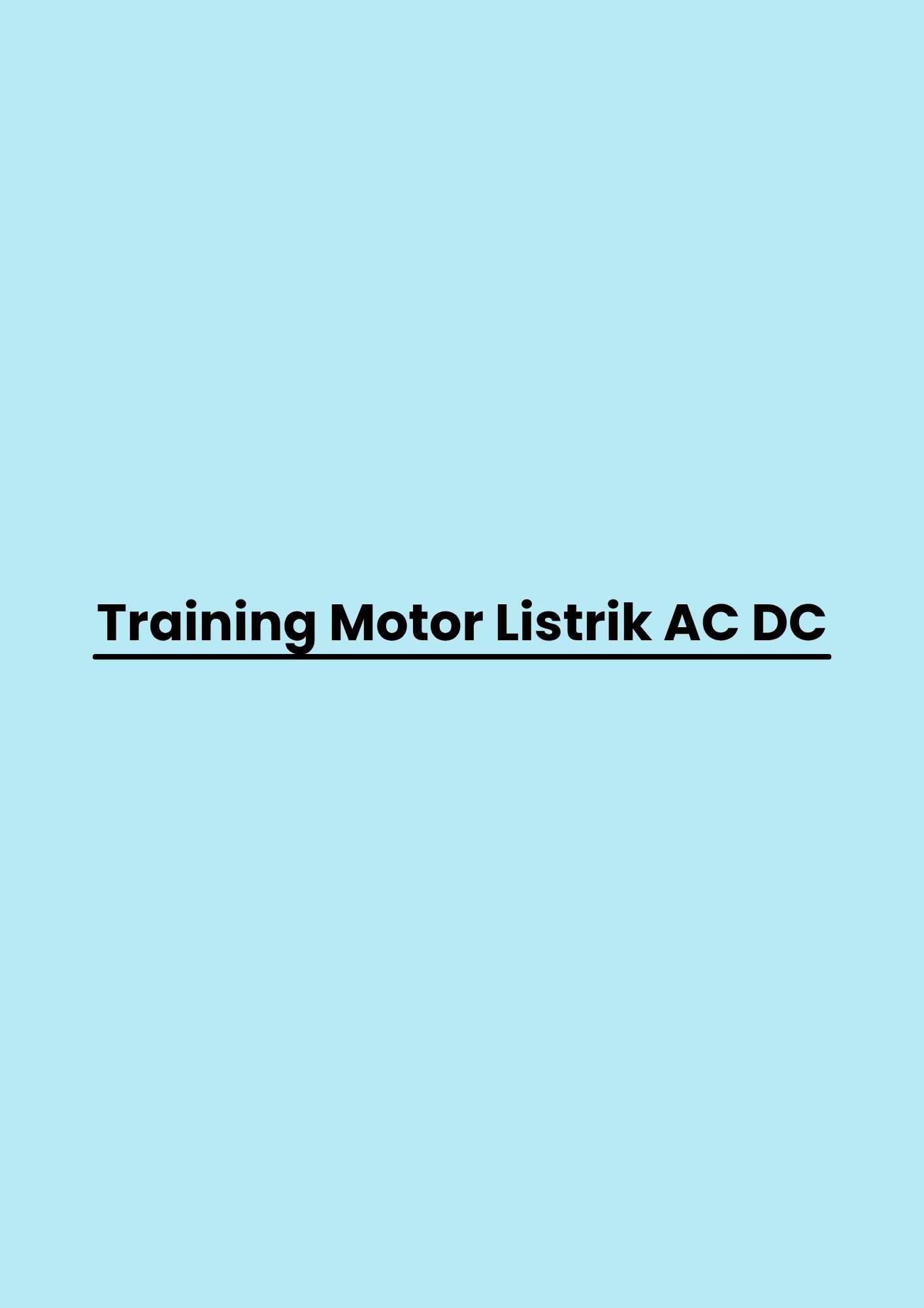 pelatihan Motor Listrik AC DC di jakarta