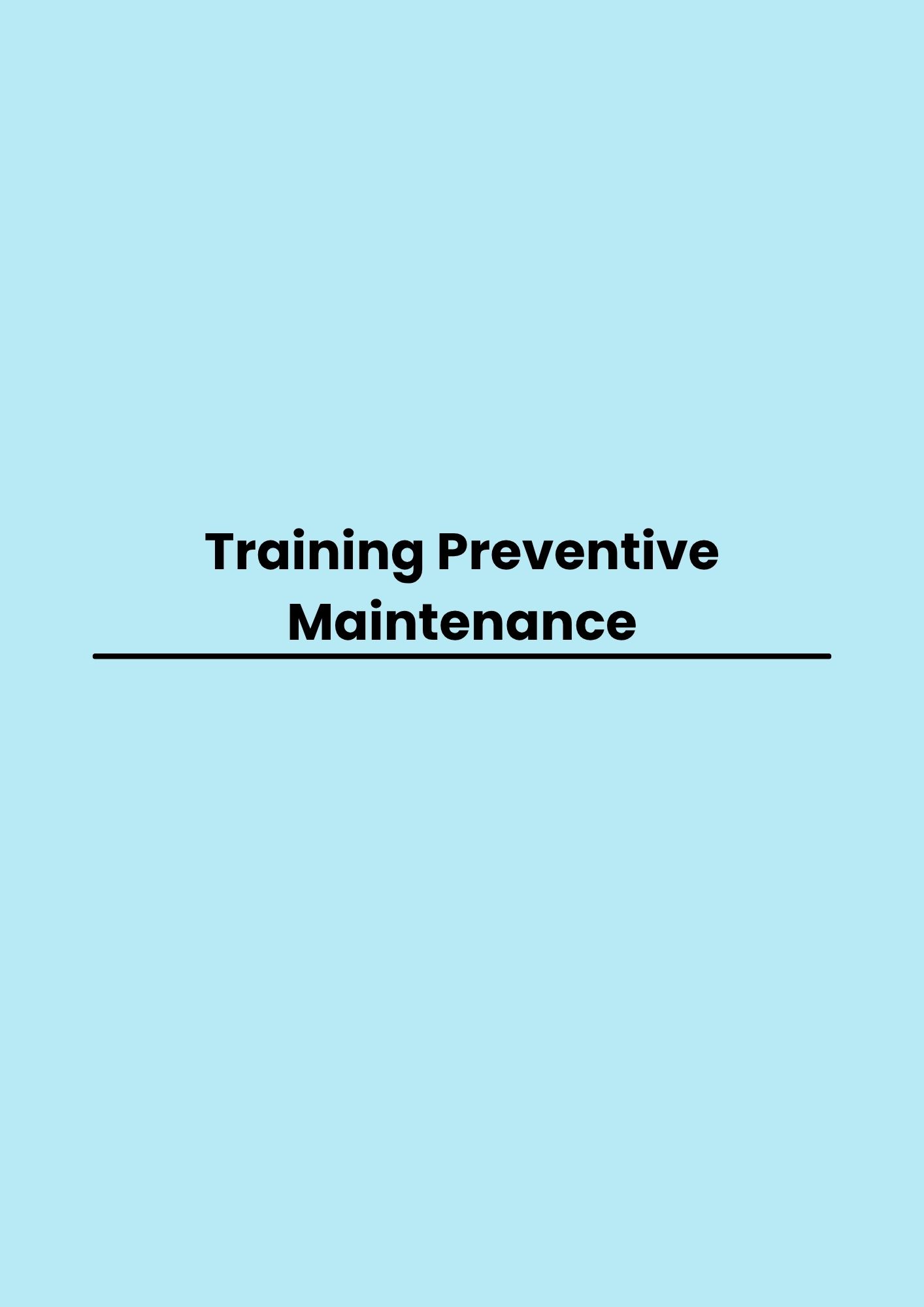 pelatihan Preventive Maintenance di jakarta