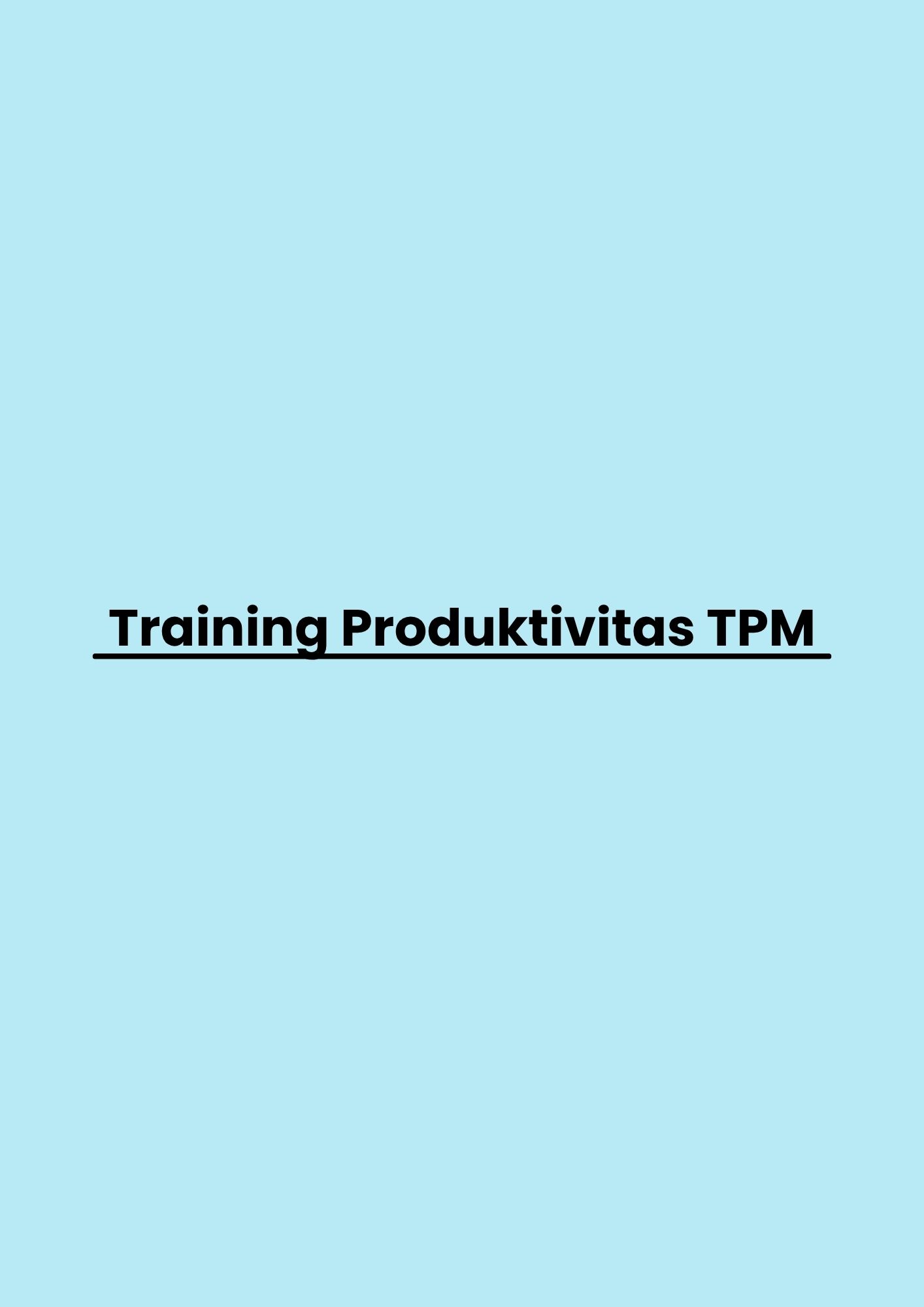 Training Produktivitas TPM