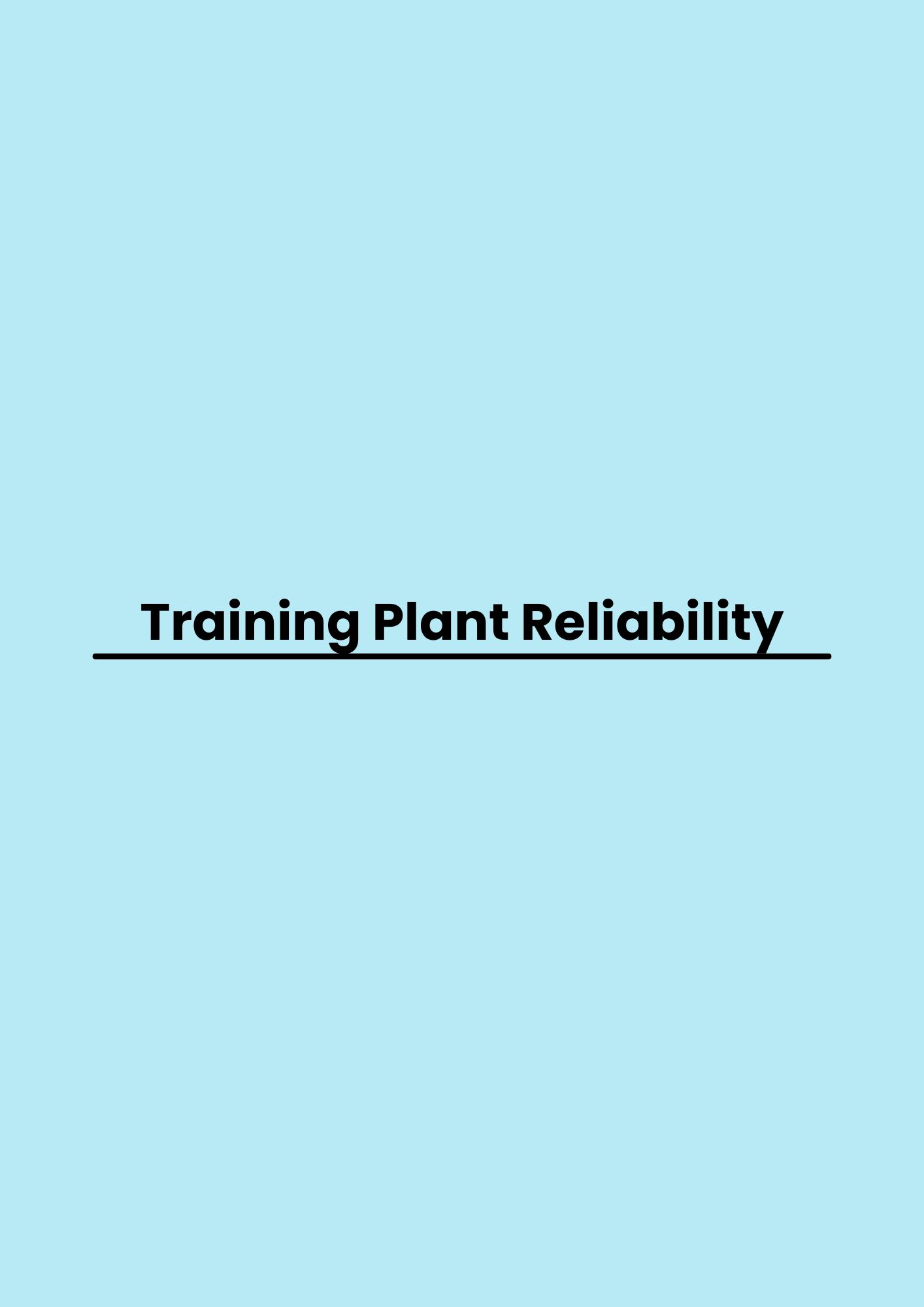 Training Plant Reliability pelatihan Plant Reliability di jakarta
