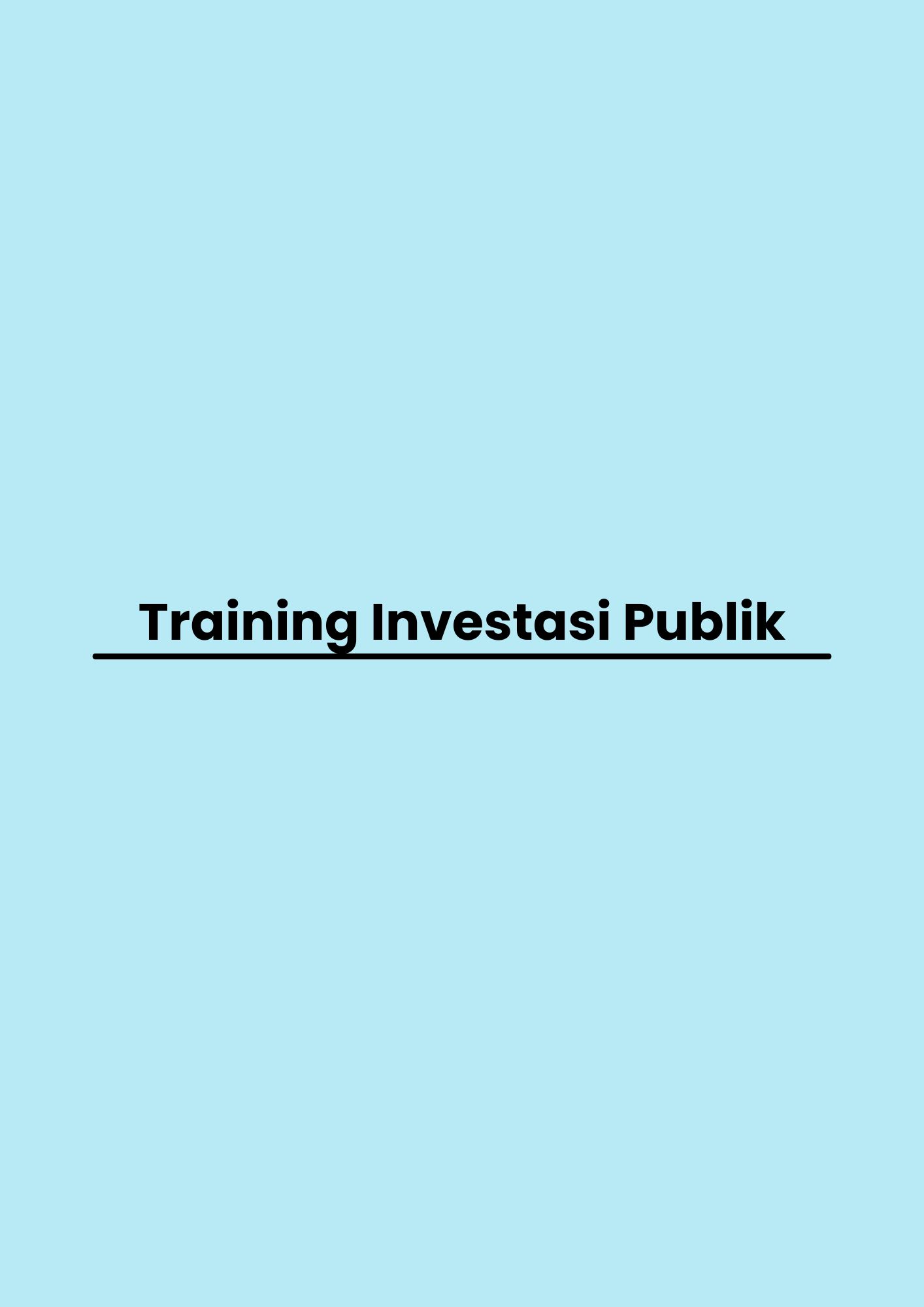 Training Investasi Publik