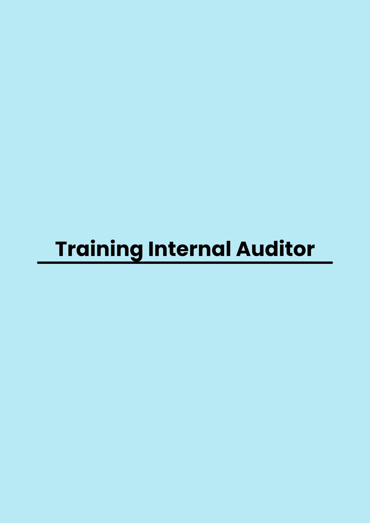 Training Internal Auditor
