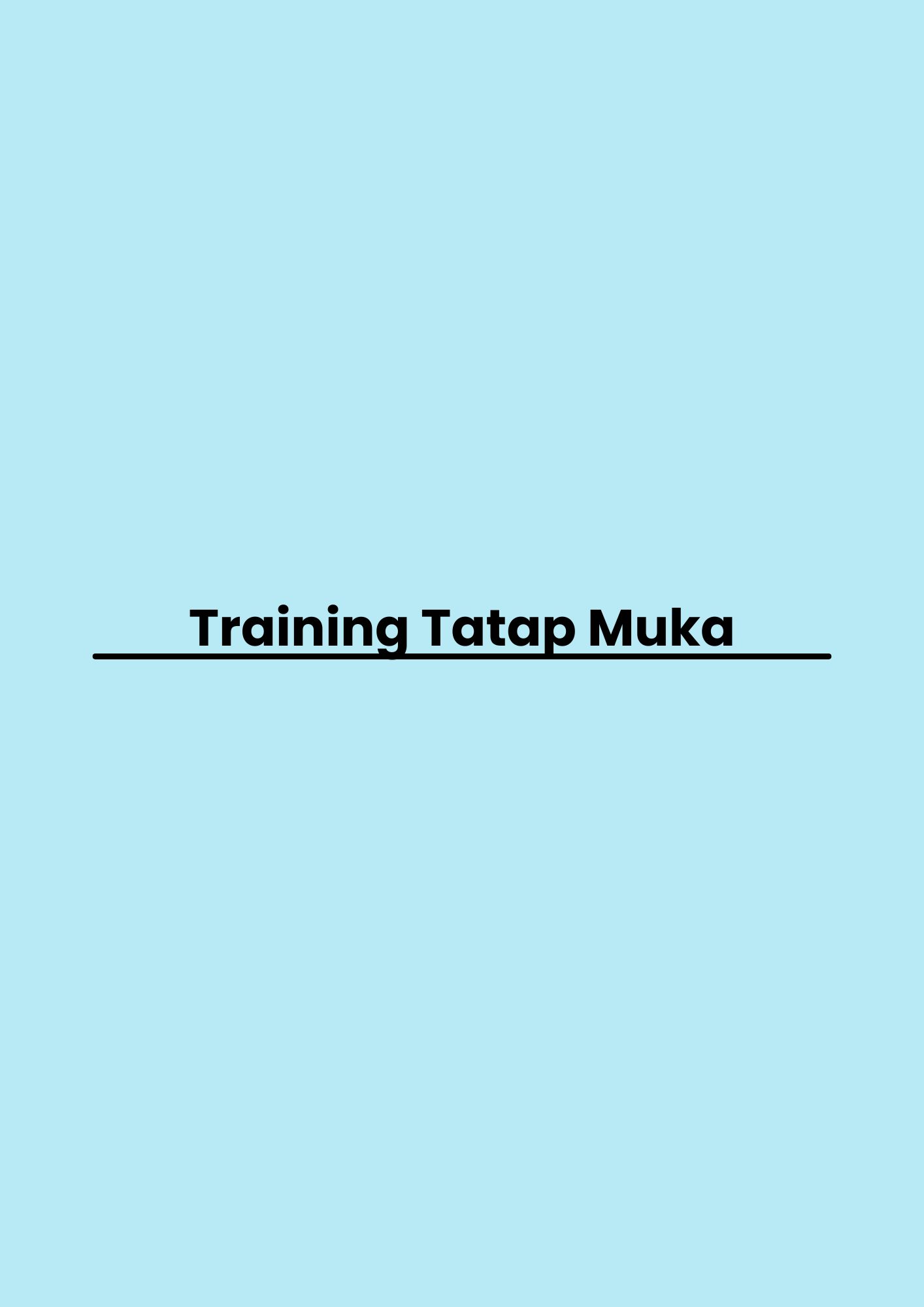 Training Tatap Muka pelatihan Tatap Muka di jakarta