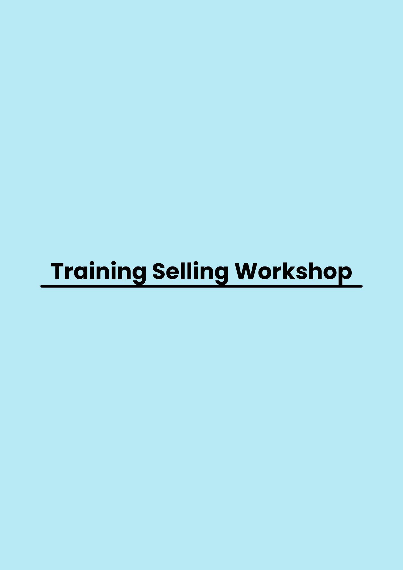 Training Selling Workshop pelatihan Selling Workshop di jakarta