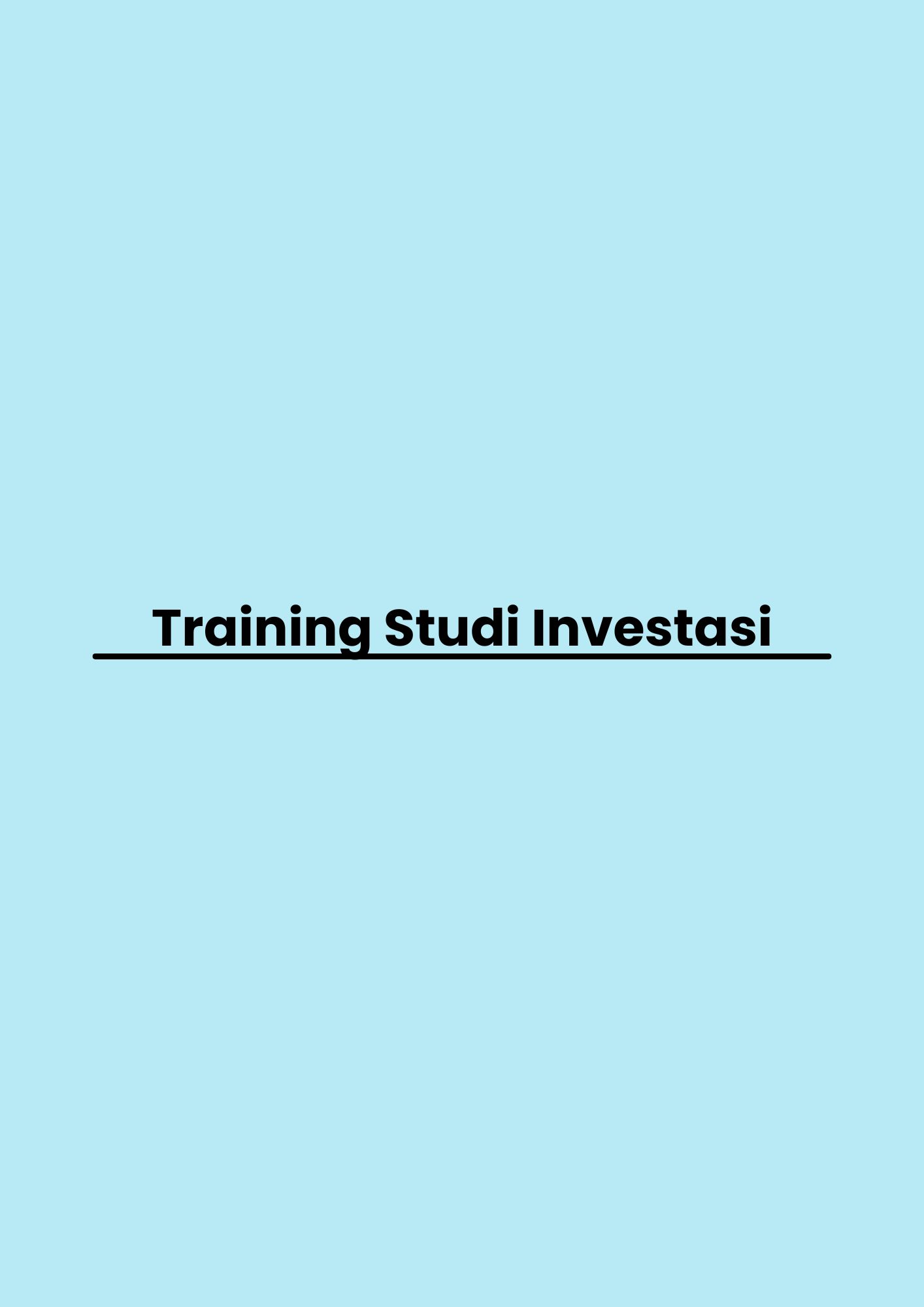 pelatihan Studi Investasi di jakarta