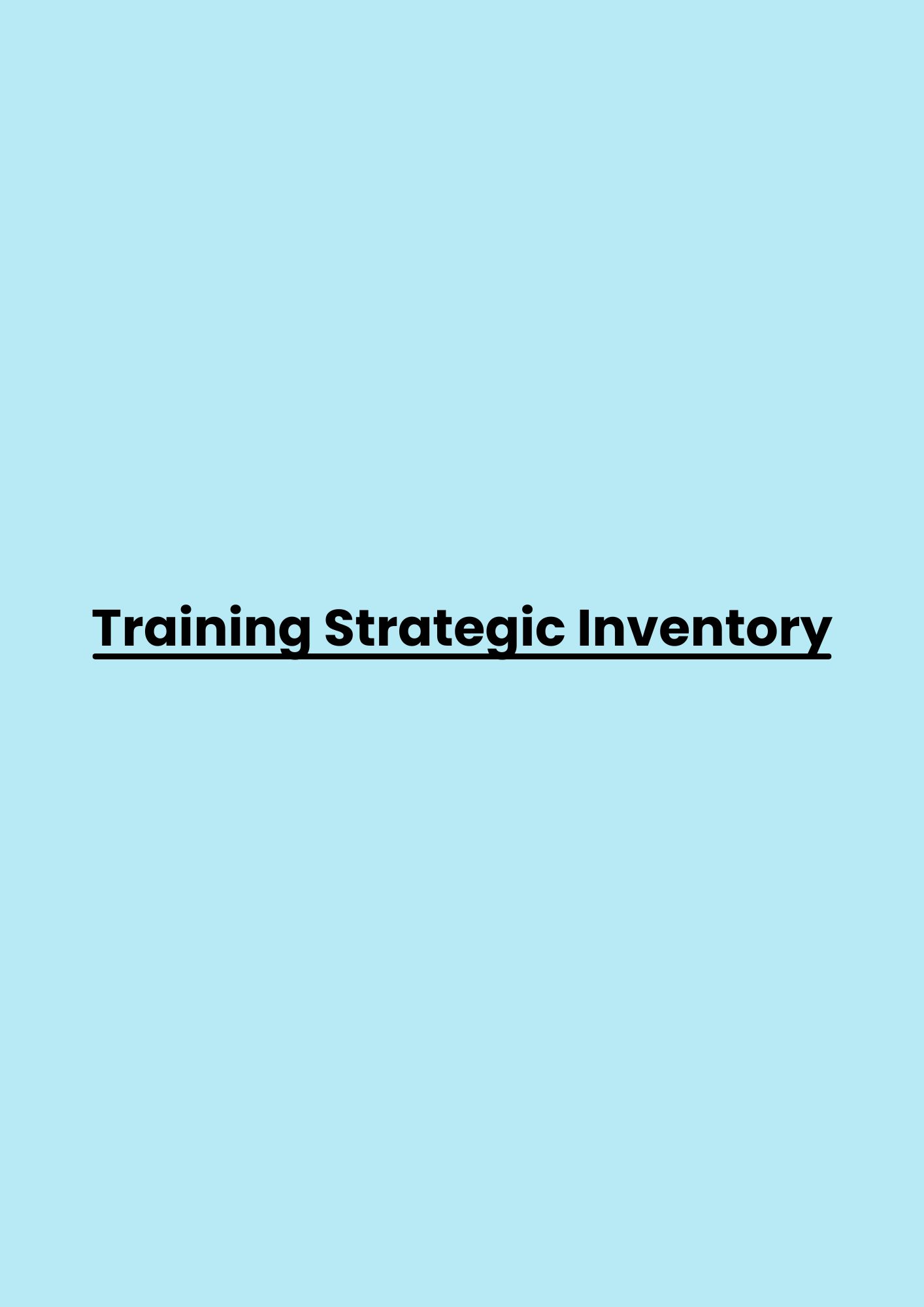 Training Strategic Inventory pelatihan Strategic Inventory di jakarta