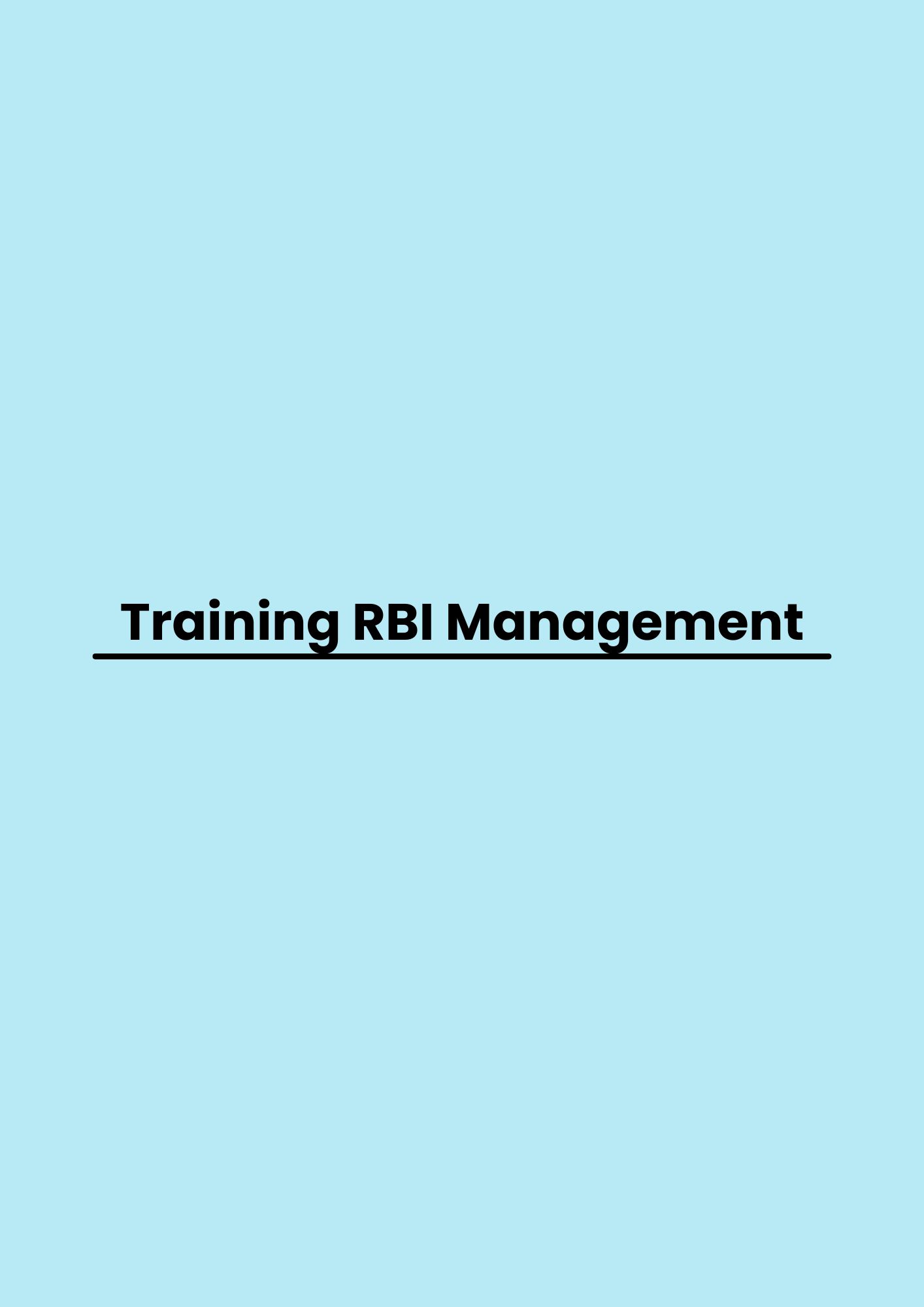 Training RBI Management pelatihan RBI Management di jakarta