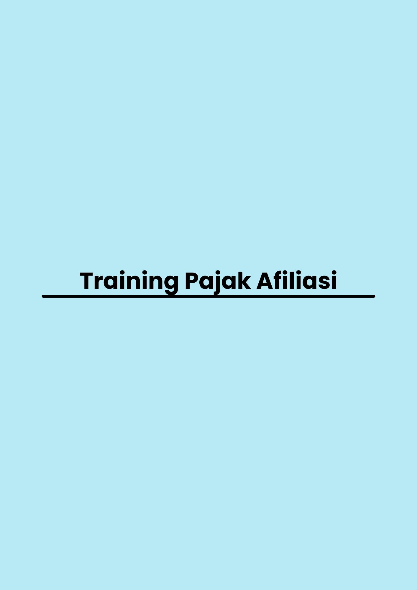 pelatihan Pajak Afiliasi di jakarta