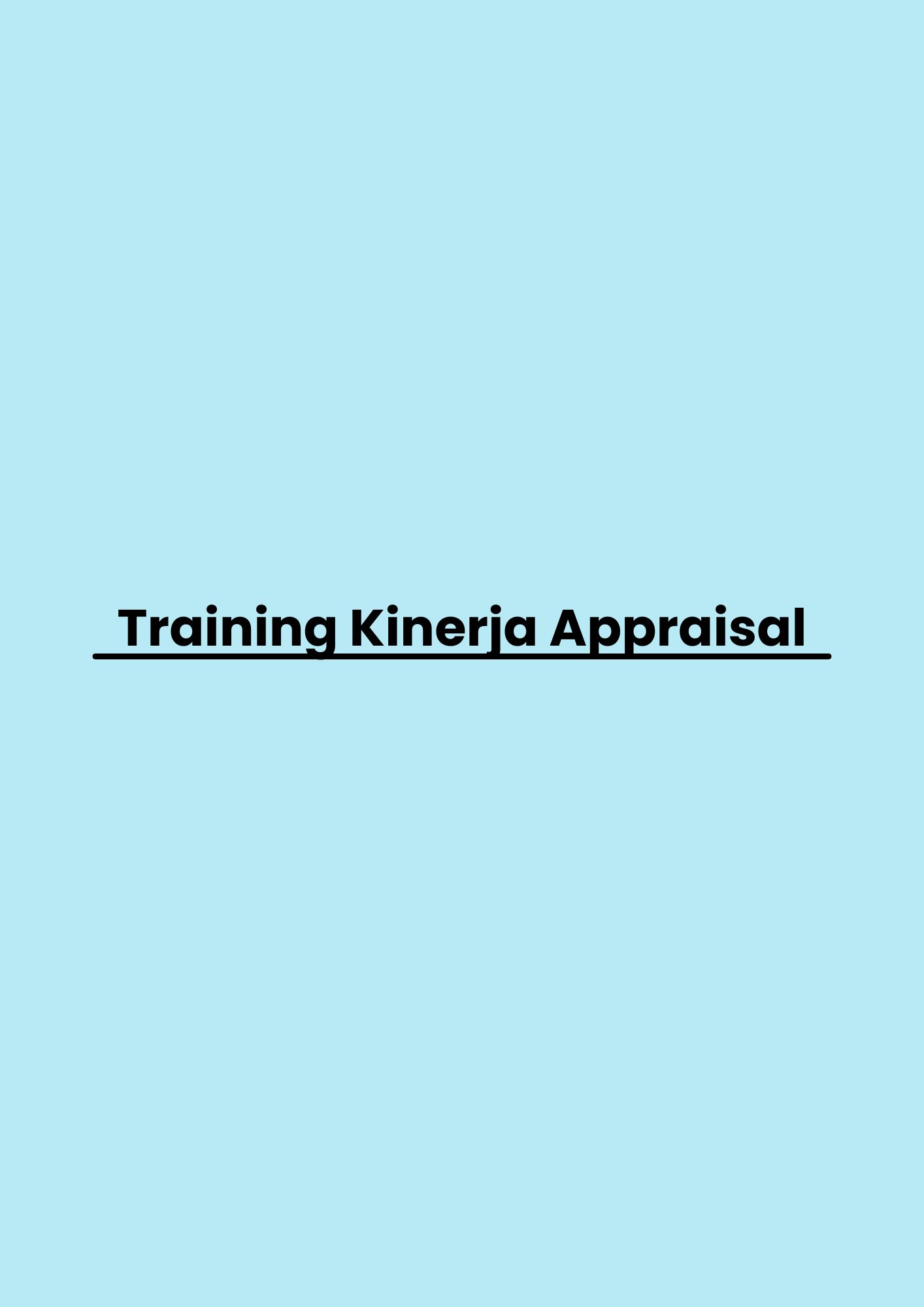 Training Kinerja Appraisal pelatihan Kinerja Appraisal di jakarta
