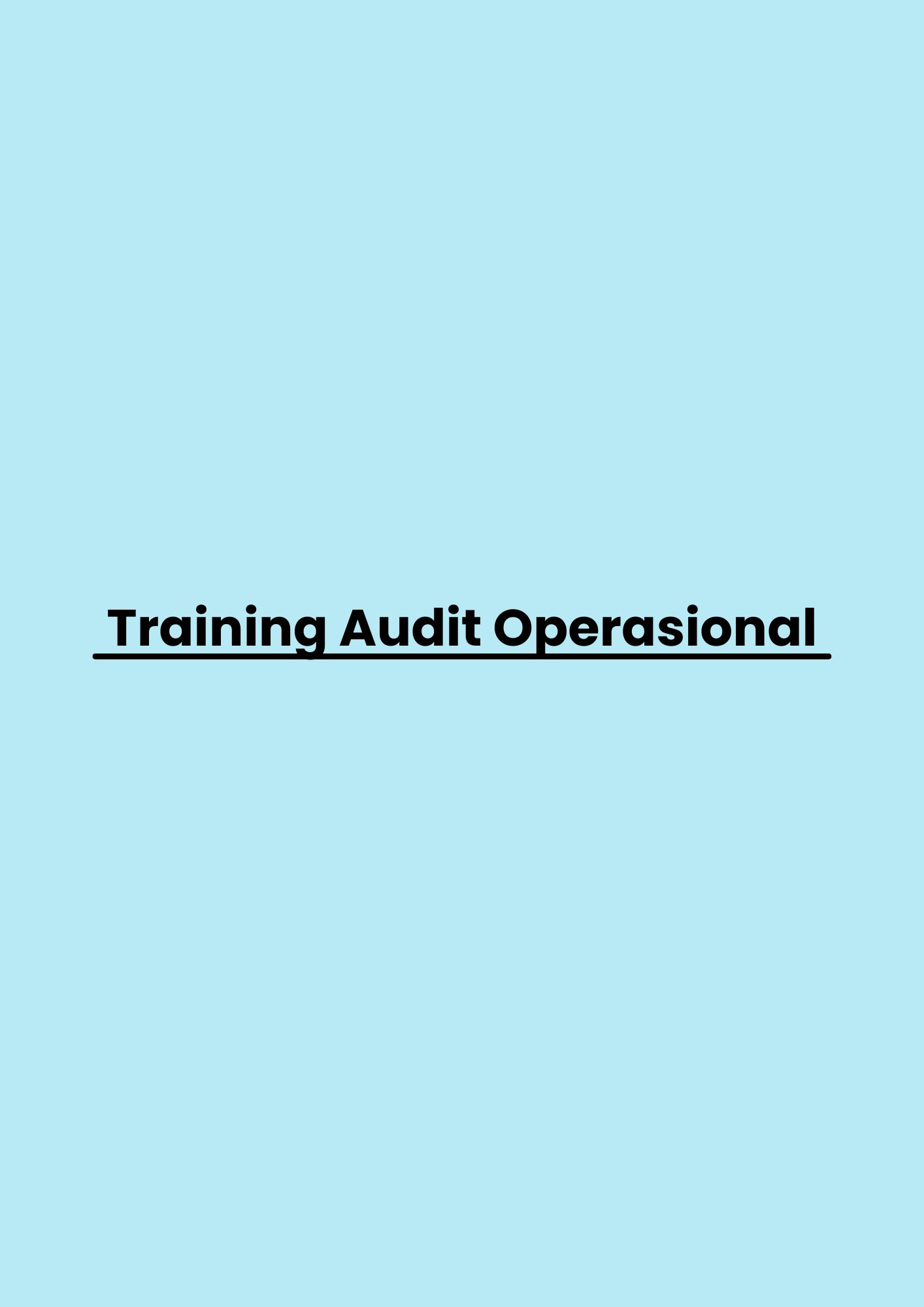 pelatihan Audit Operasional di jakarta
