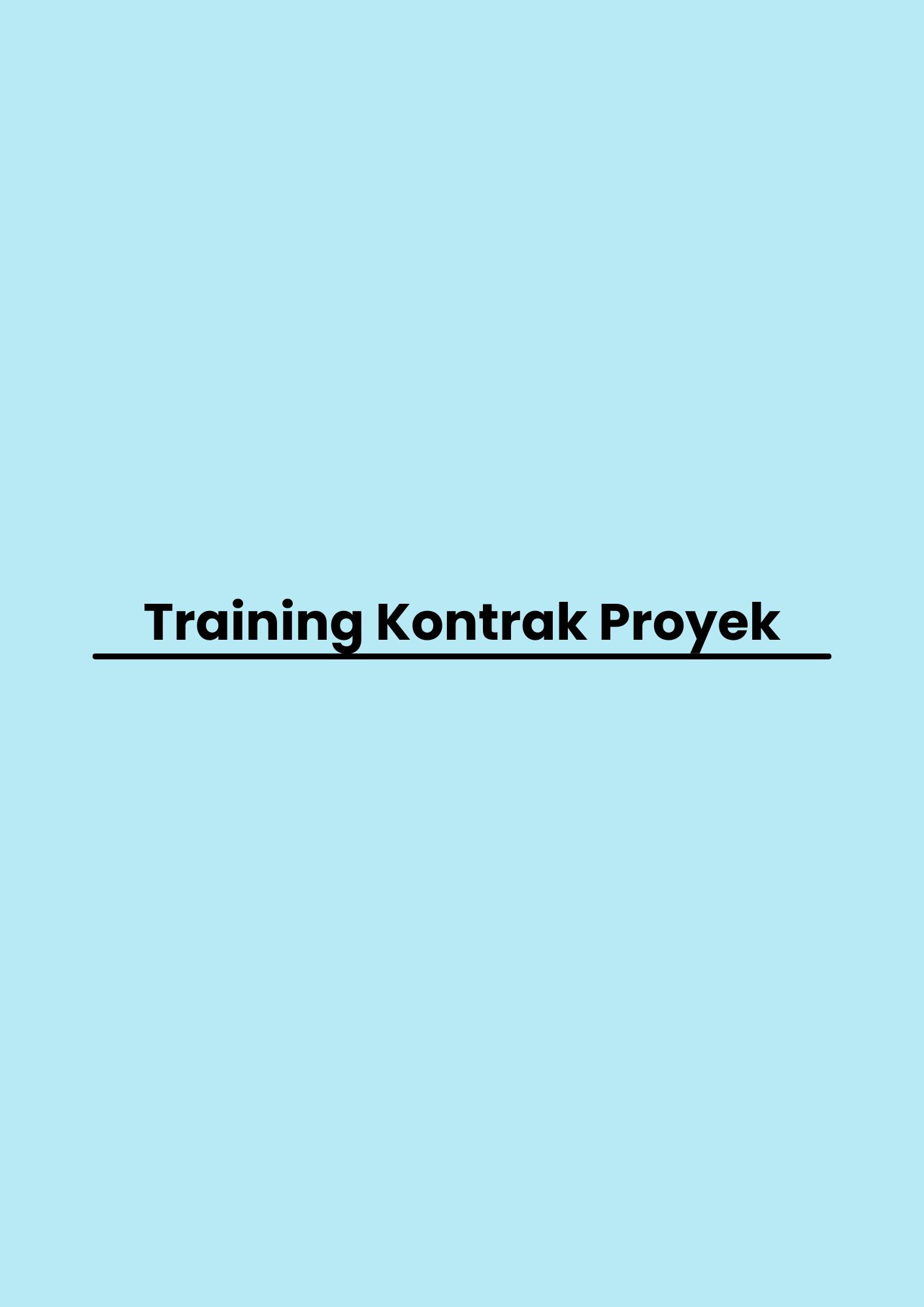 pelatihan Kontrak Proyek di jakarta