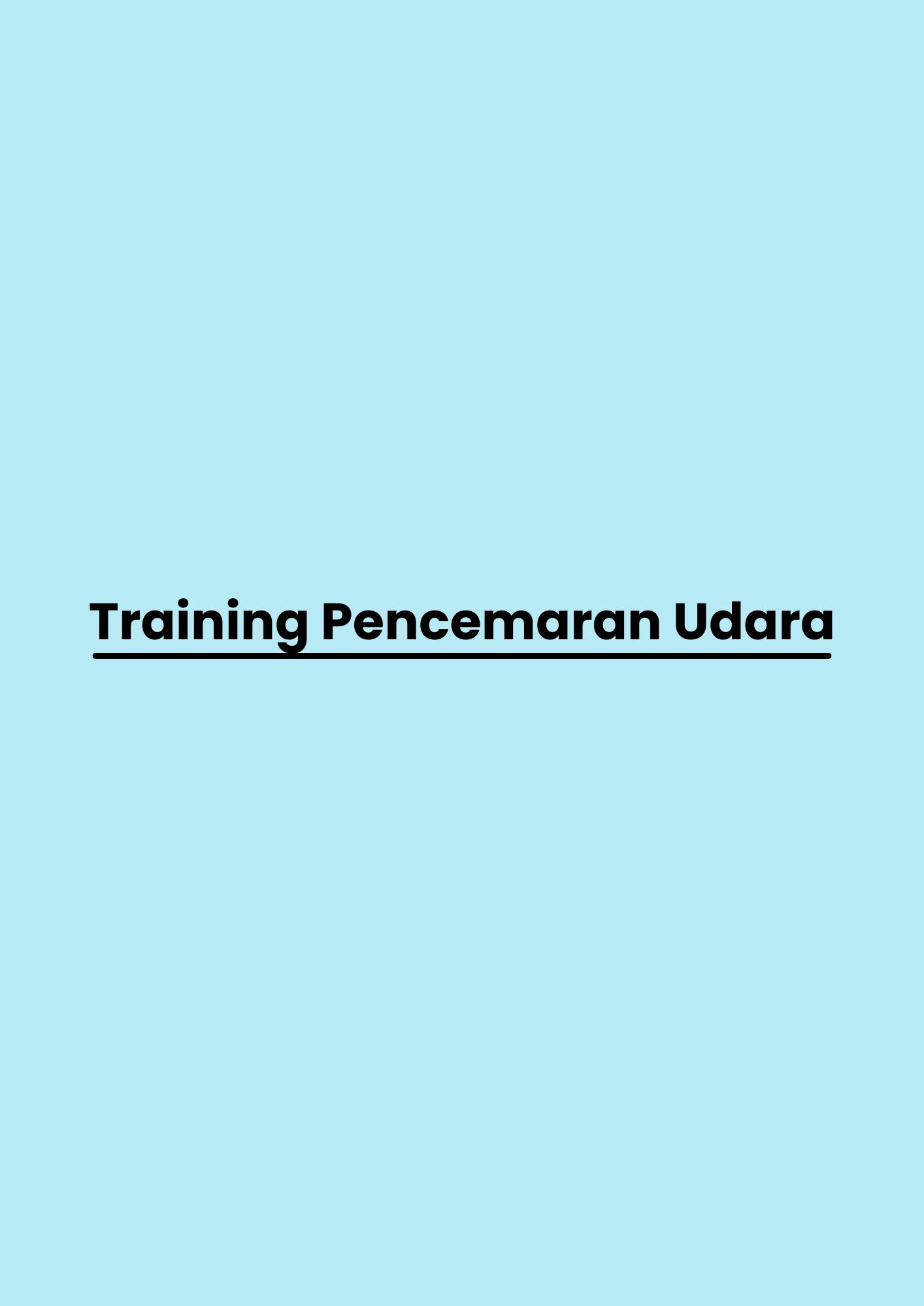 pelatihan Pencemaran Udara di jakarta