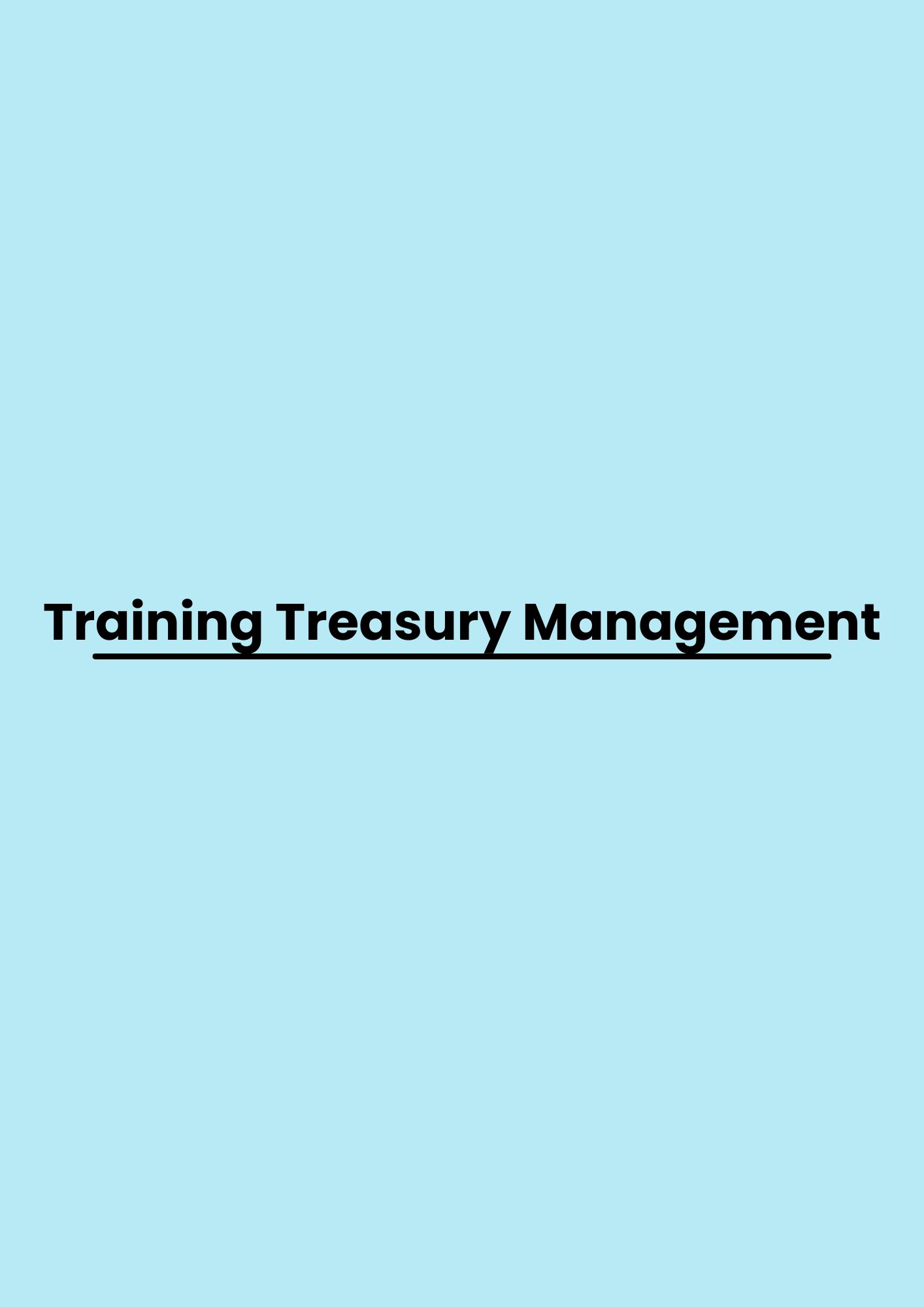 Training Treasury Management