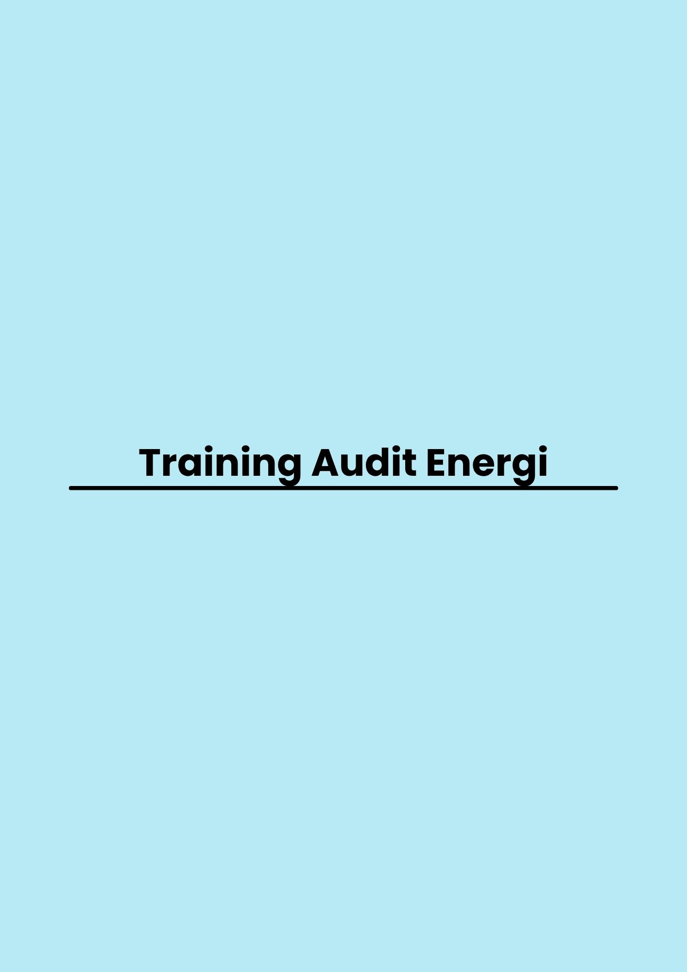 Training Audit Energi pelatihan Audit Energi di jakarta
