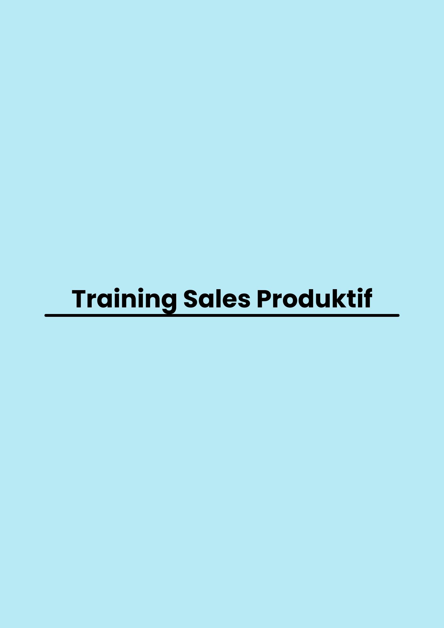 pelatihan Sales Produktif di jakarta