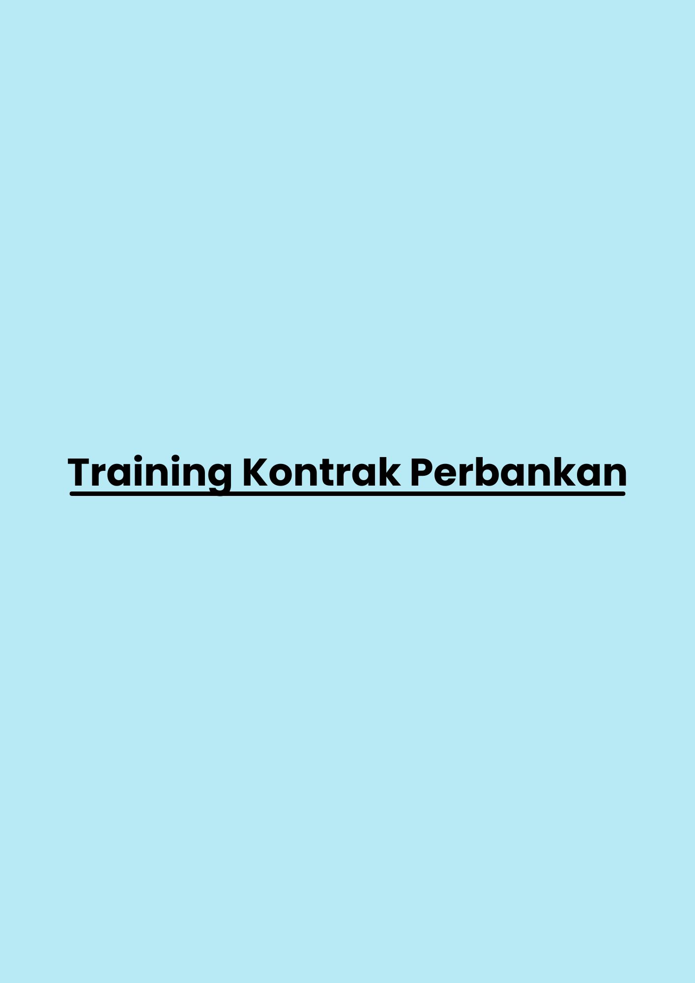 pelatihan Kontrak Perbankan di jakarta